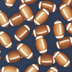 Footballs on Navy Puppy Puddle Pad Footballs on Navy Puppy Puddle Pad