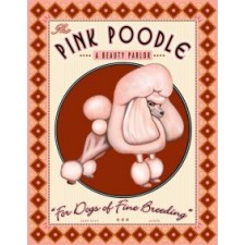 Dog Poodle Pink 8x10 Art Print