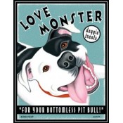 Dog Pit Bull - Love Monster Doggie Treats 8x10 Art Print