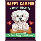 Dog Bichon - Happy Camper Frisky Biscuits  8x10 Art Print