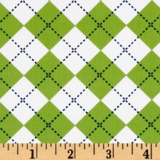 Argyle - Lime White Blue Puppy Belly Band