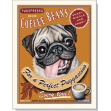 Dog Pug - Puggaccino 8x10 Print