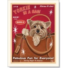 Dog Yorkshire Terrier - Yorkie in a Bag 8x10 Print